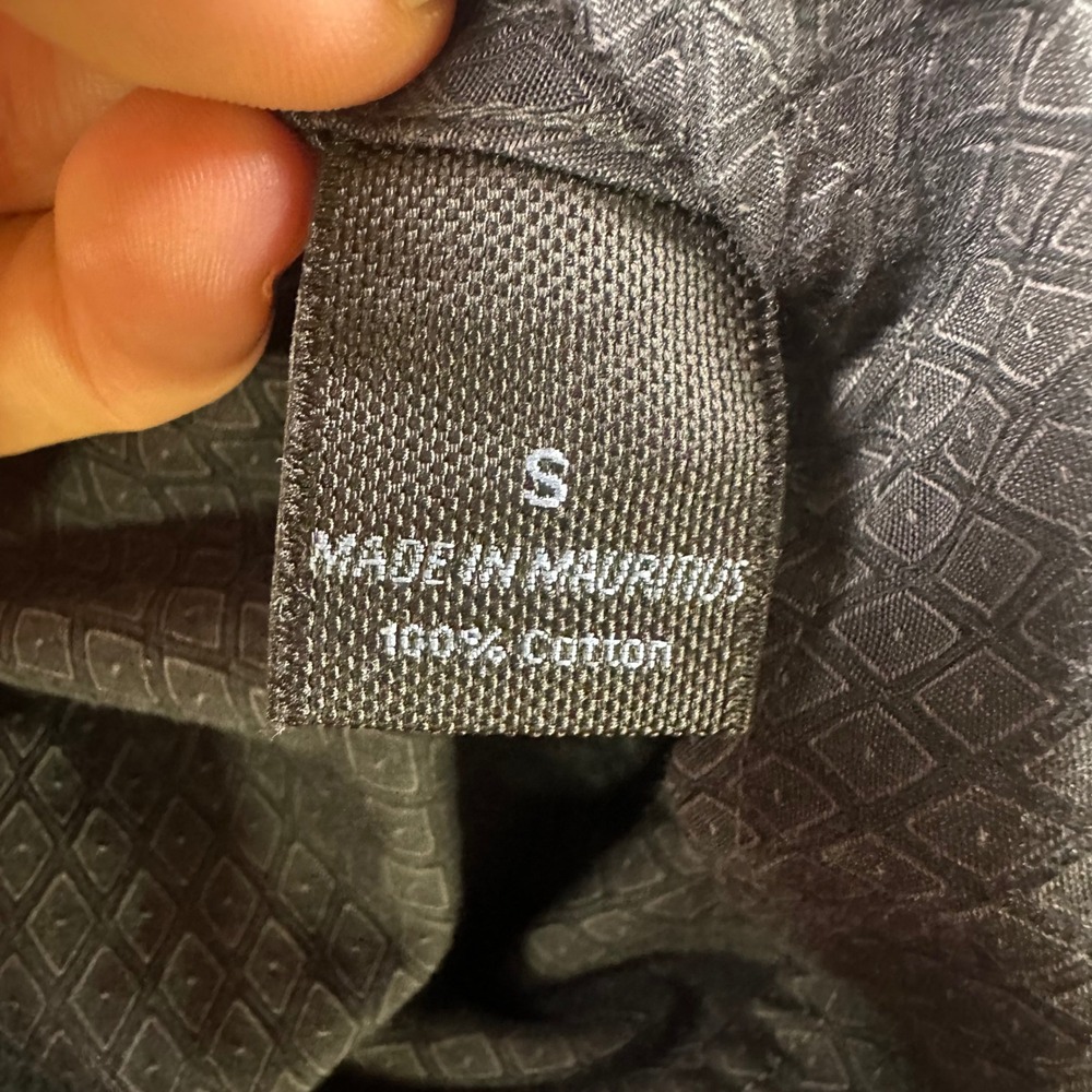 Marc Anthony Mens Slim Fit Button Down Shirt Gray Geometric Diamond Print Small - Picture 5 of 6